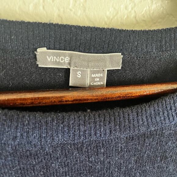 Vince Wool Cashmere Long Sleeve Pullover Ombre Sweater Cream Blue Small - Picture 5 of 10